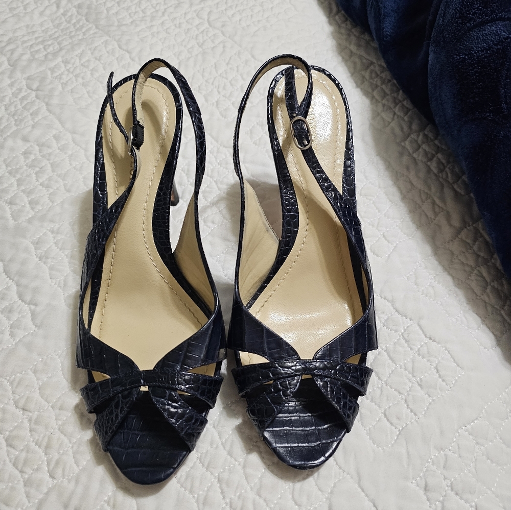 Ann Taylor navy blue 3 1/2" heels
